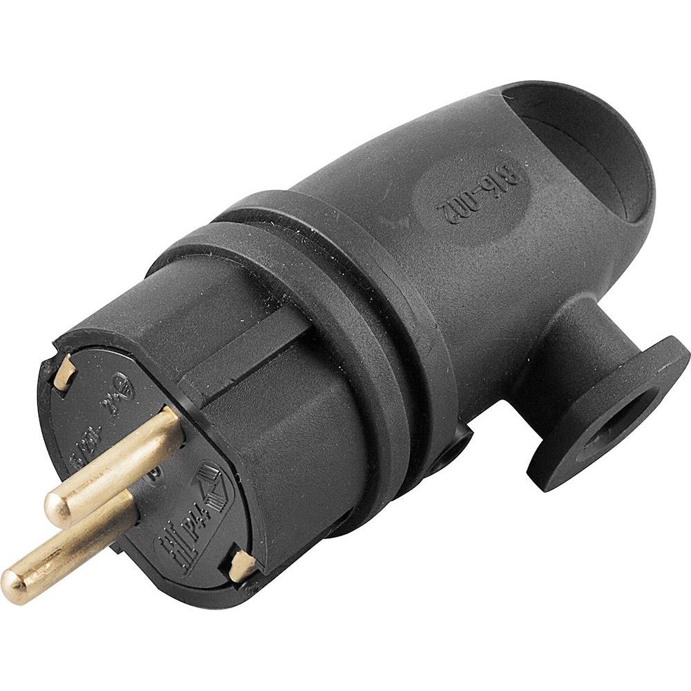 Вилка угловая с заземлением каучук С КОЛЬЦОМ Stekker RPG16-21-442