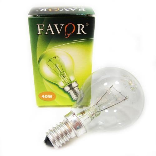 Лампа накаливания в форме шара миньон E14, P45, 40Вт, CL, прозрачная FAVOR