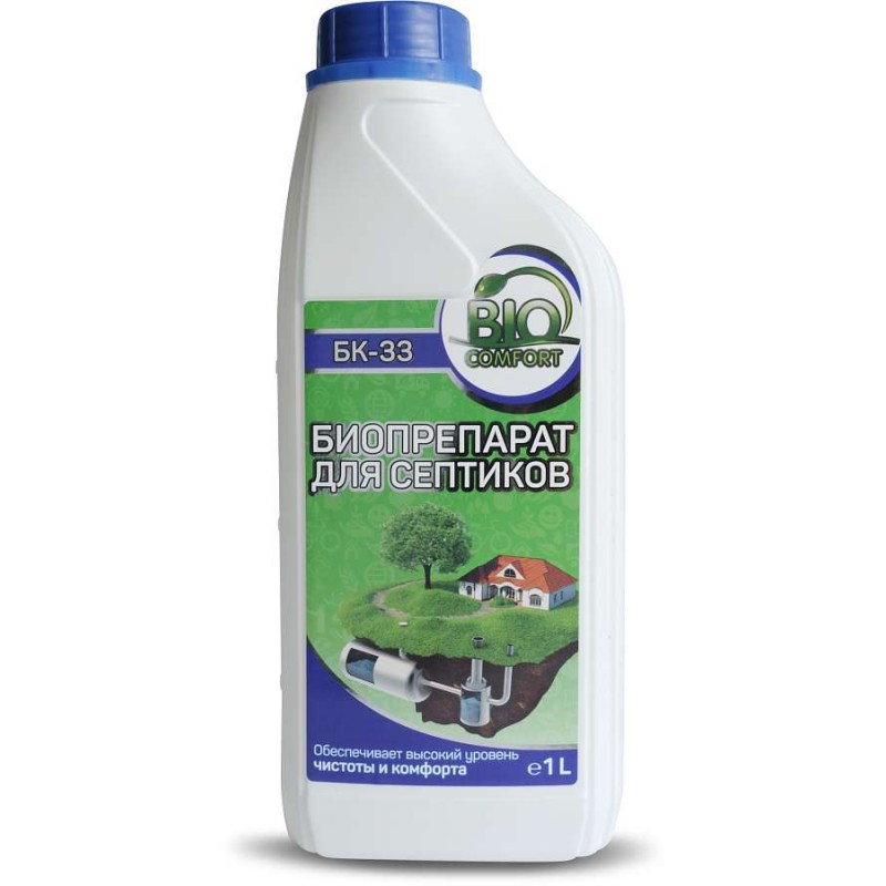 Биопрепарат для септиков БК-33 1л BIO COMFORT