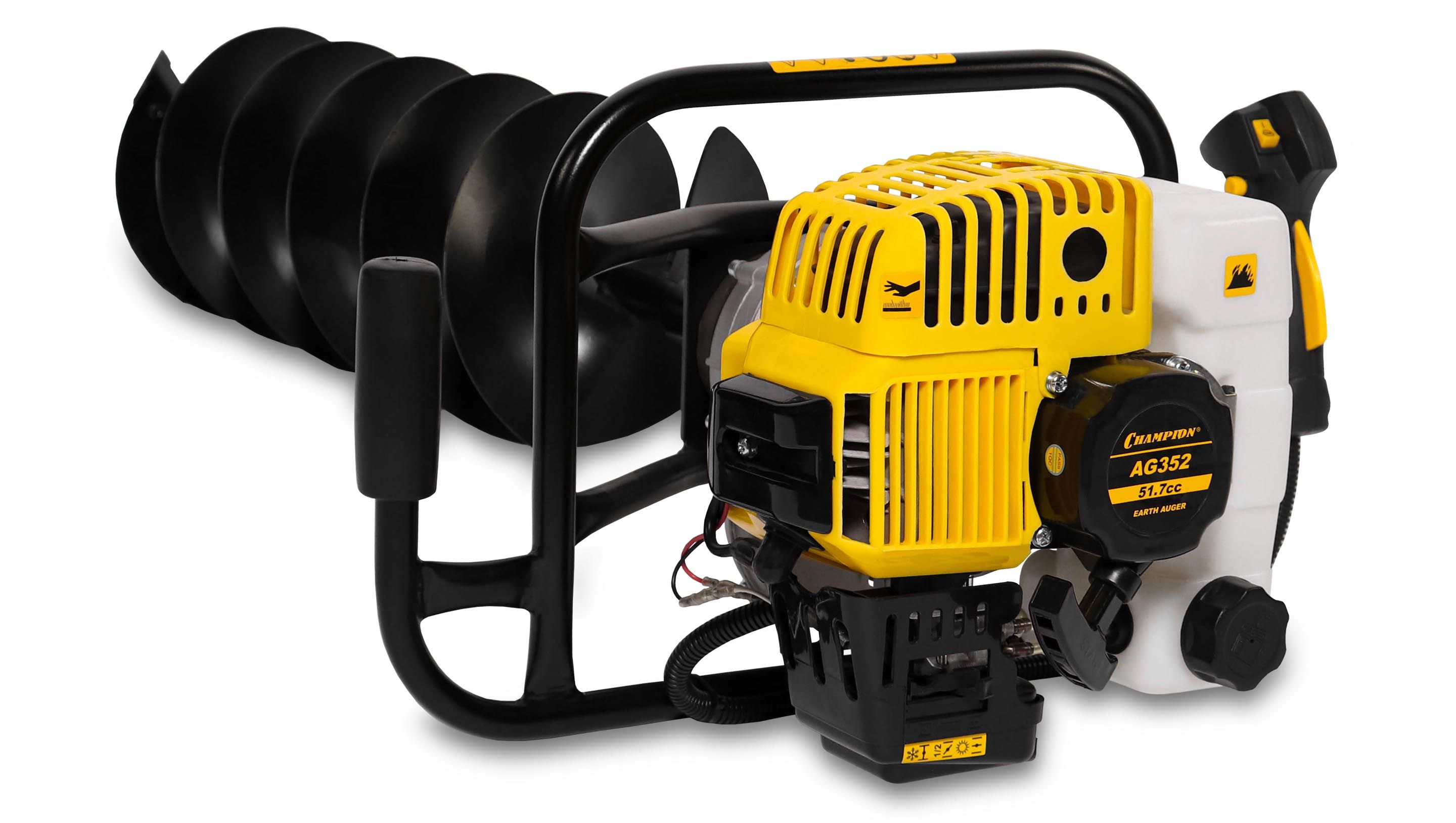 Мотобур CHAMPION AG352 (1,4кВт, 51,7см3, 9,6кг)