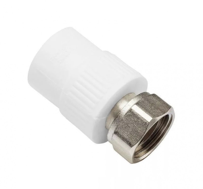 Муфта PP-R с накидной гайкой белая 20мм х 1/2" RTP