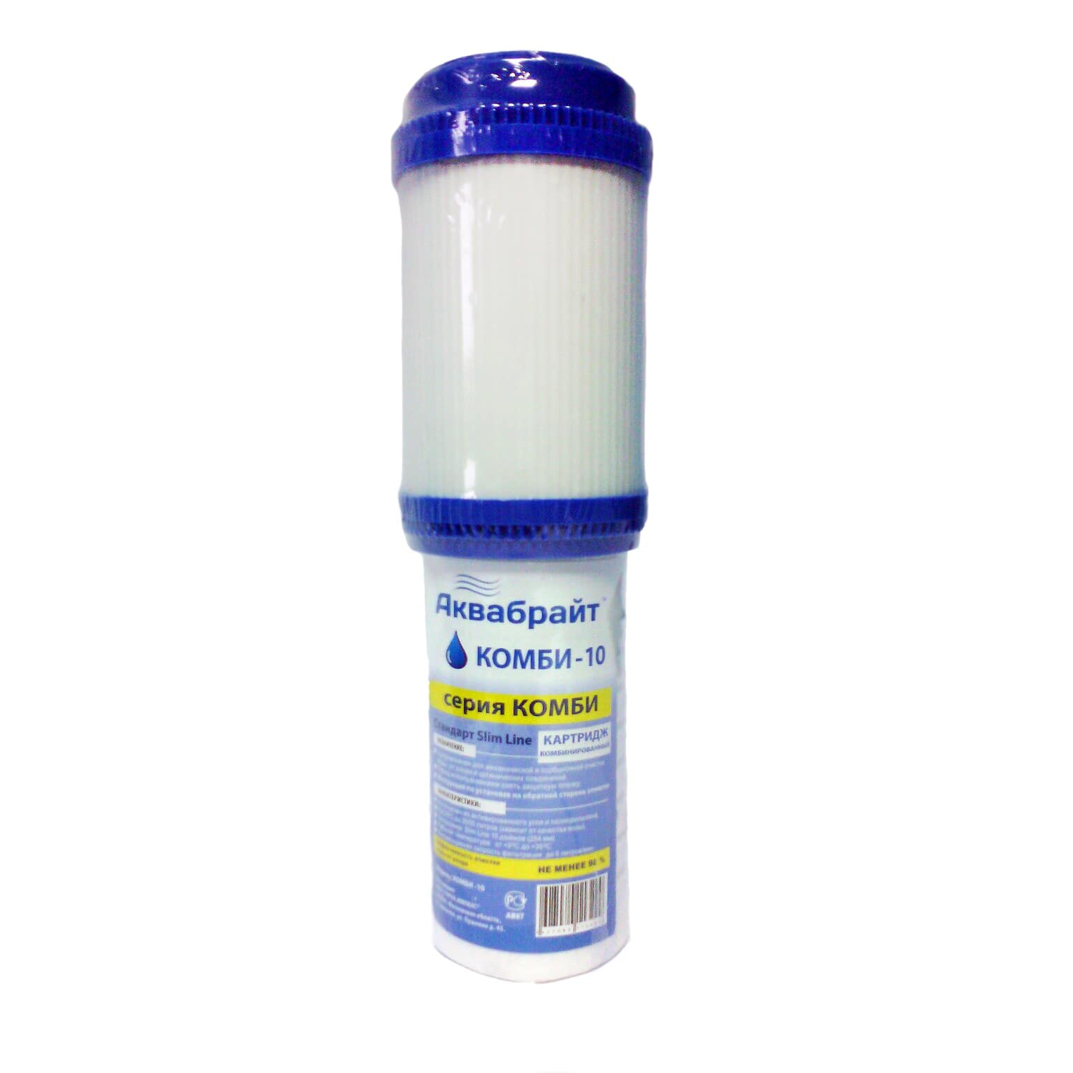 Картридж комбинированный уголь/полипропилен 10" АКВАБРАЙТ КОМБИ-10 38364