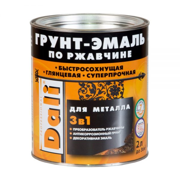 Грунт-эмаль DALI по ржавчине черный RAL9005 0,75л