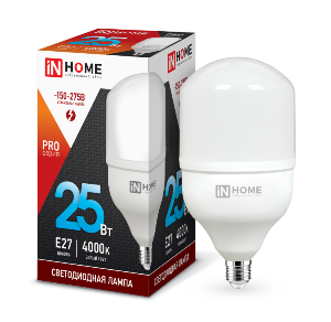 Лампа светодиодная груша E27 25Вт 4000K IN HOME LED-HP-PRO