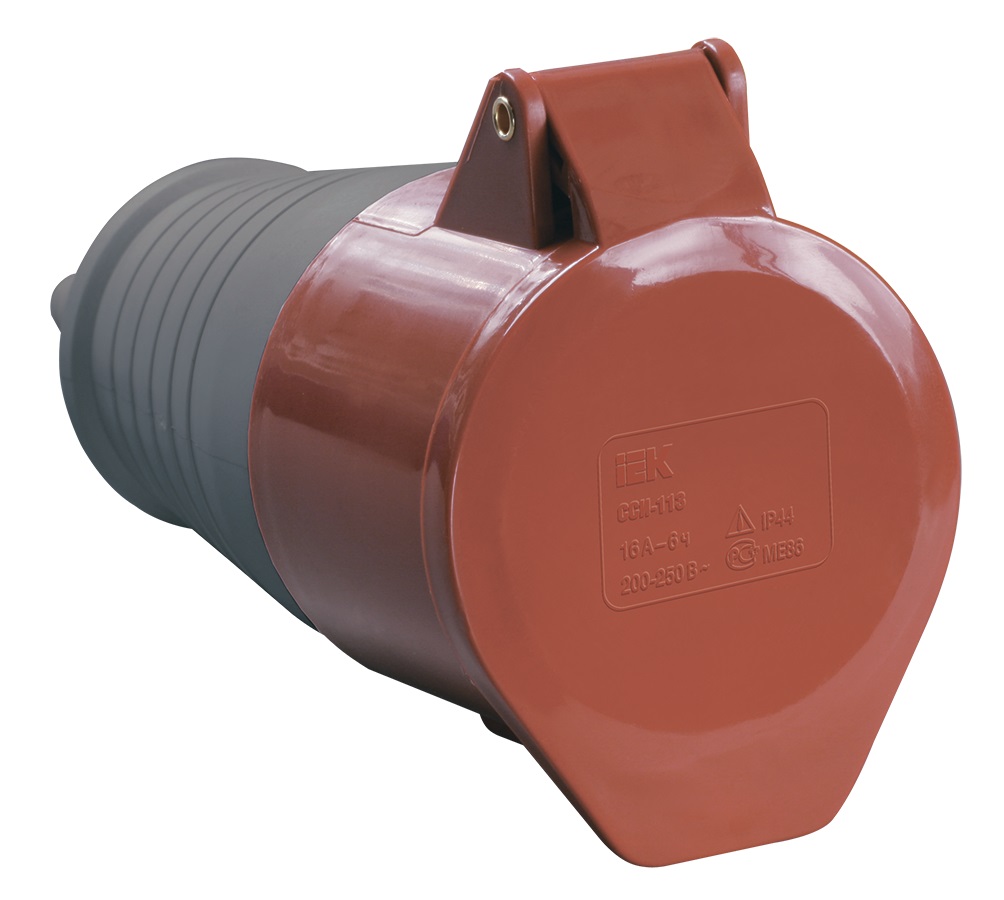 Розетка кабельная 16A 3P+Е 380В IP44 (214) IEK PSR22-016-4