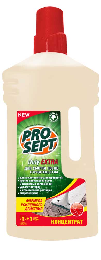 Средство для уборки после строительства концетрат 1:1 1л PROSEPT Duty Extra