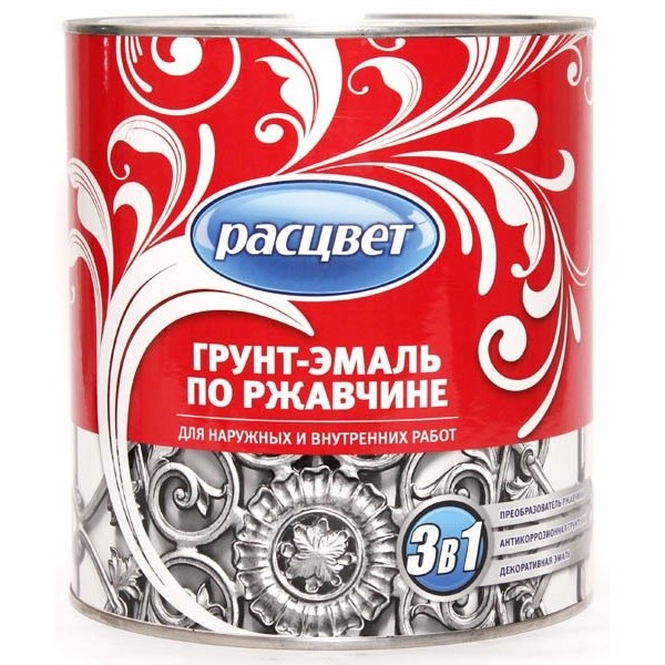 Грунт-эмаль РАСЦВЕТ по ржавчине черная 1,9кг 219944