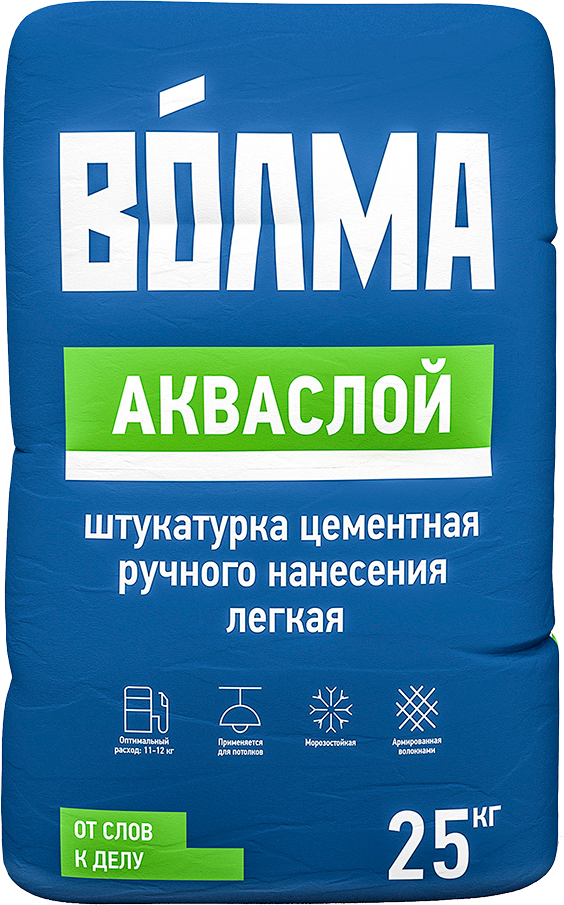 Штукатурка цементная 25кг ВОЛМА Акваслой