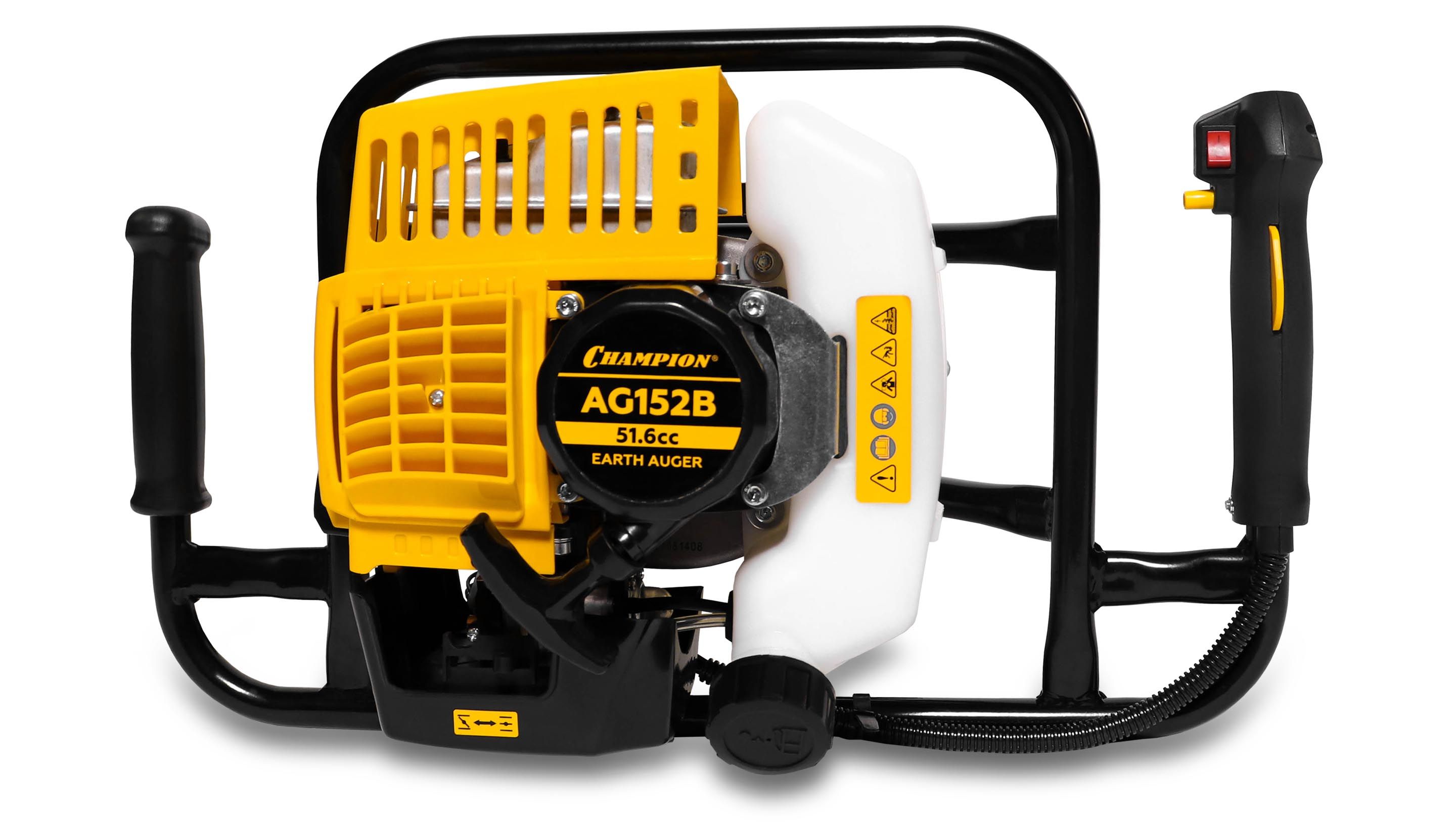 Мотобур CHAMPION AG152B (1,46кВт, 51,6см3, 9,2кг)