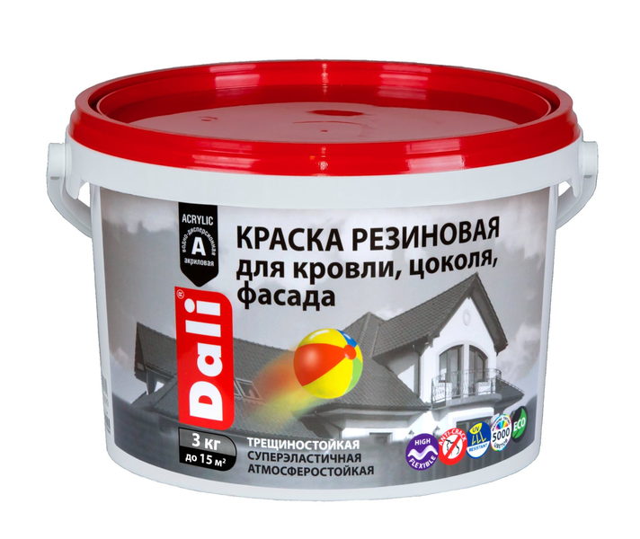 Краска резиновая DALI коричневая 3кг