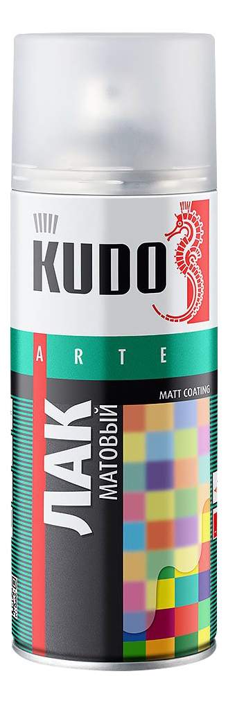 Лак аэрозольный KUDO матовый прозрачный 520мл KU-9004