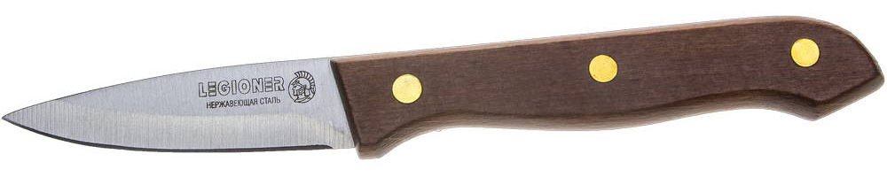 Нож для овощей с деревянной ручкой нержавеющее лезвие 80мм LEGIONER GERMANICA Line