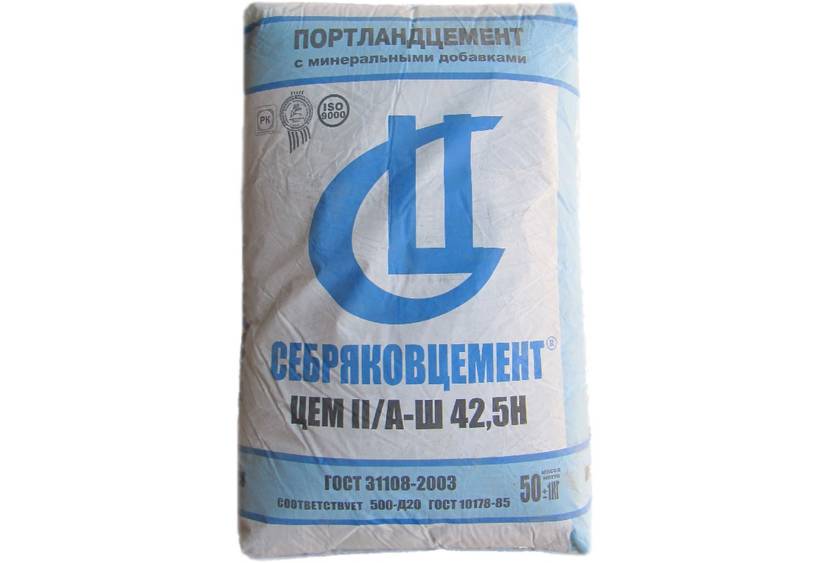 Цемент М-500 Д-20 50кг СЕБРЯКОВЦЕМЕНТ ЦЕМ II/A-Ш 42.5Н