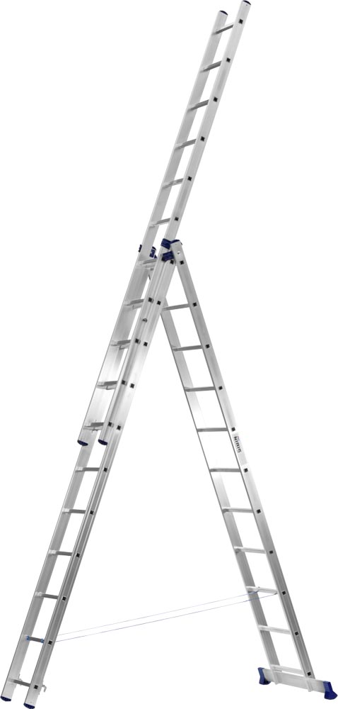 Лестница-стремянка алюминиевая по 10 ступеней, 3-секционная СИБИН 38833-10