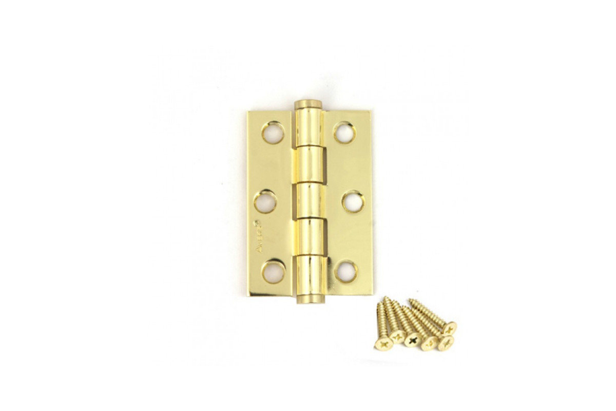 Петля врезная на деревянные двери  60х40х1,75мм золото AVERS 60*40*1,75-GM