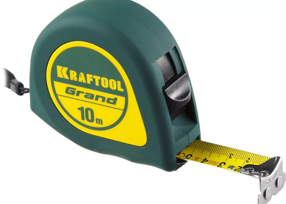 Рулетка обрезиненная 10м/25мм KRAFTOOL GRAND 34022-10-25