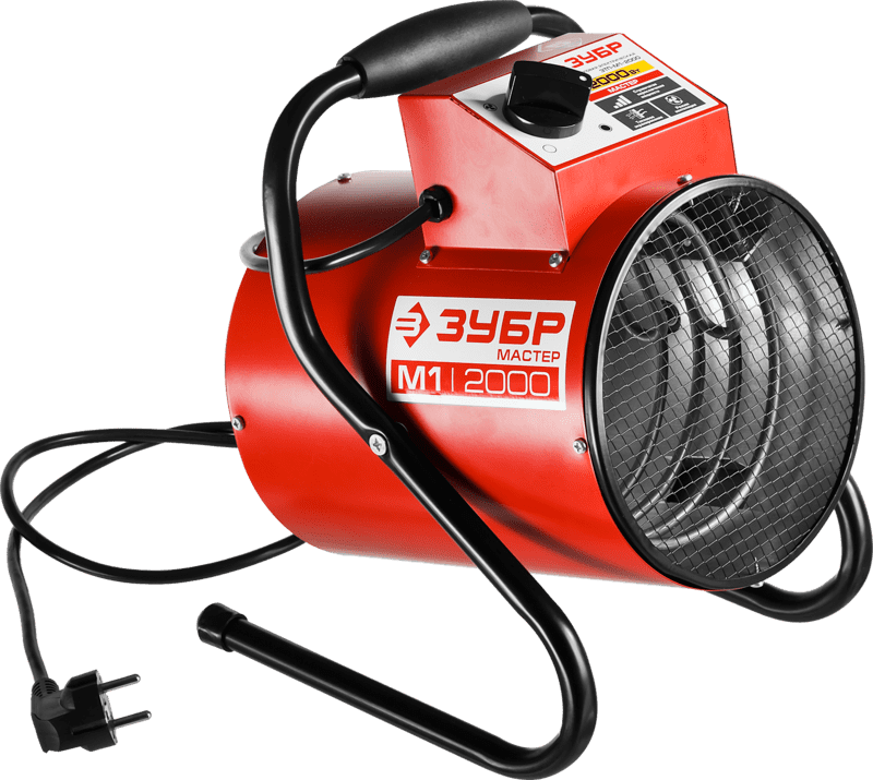 Пушка тепловая электрическая круглая 2/1кВт 220В ЗУБР МАСТЕР КОМПАКТ ЗТП-М1-2000 код92675