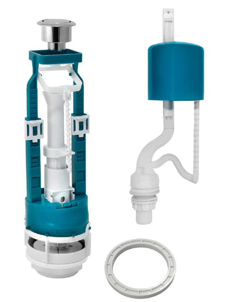 Арматура сливного бачка, 1 кнопка, нижний подвод ИНКОЭР