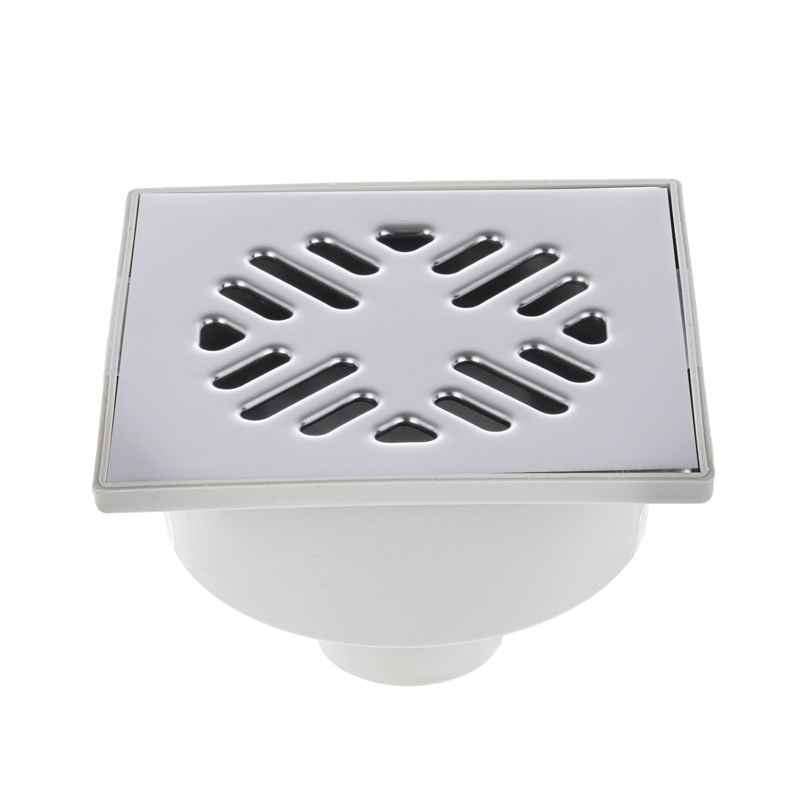 Трап канализационный вертикальный 110мм с металлической решеткой 150х150мм TSTPOLIMER