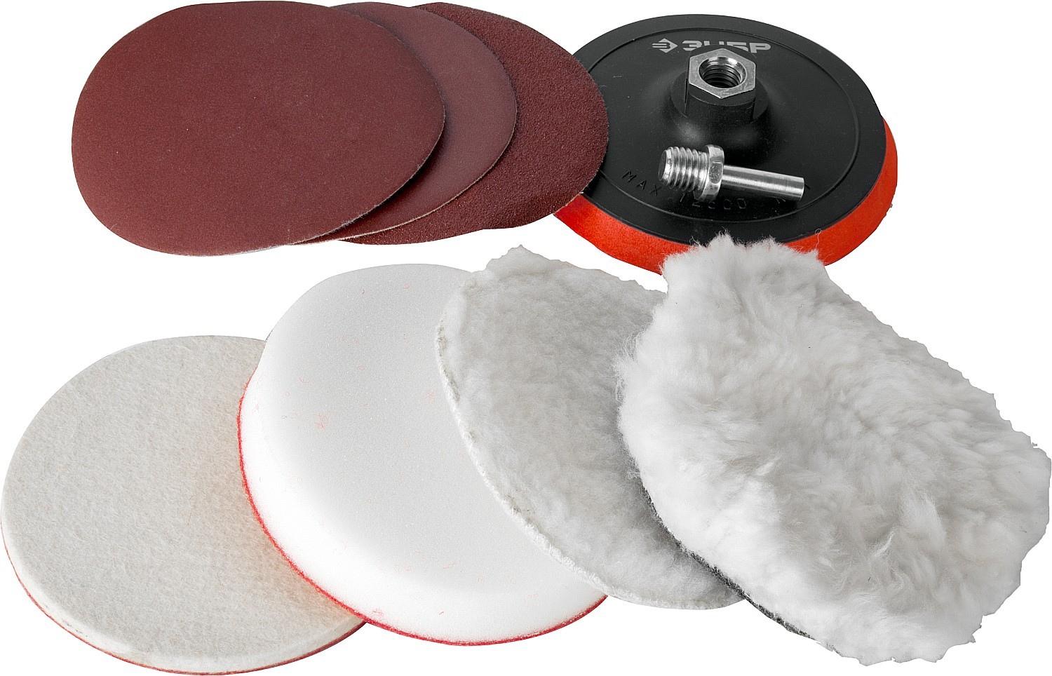 Набор полировальных насадок для УШМ 125мм (7шт) ЗУБР ЭКСПЕРТ 3591-125-Н7