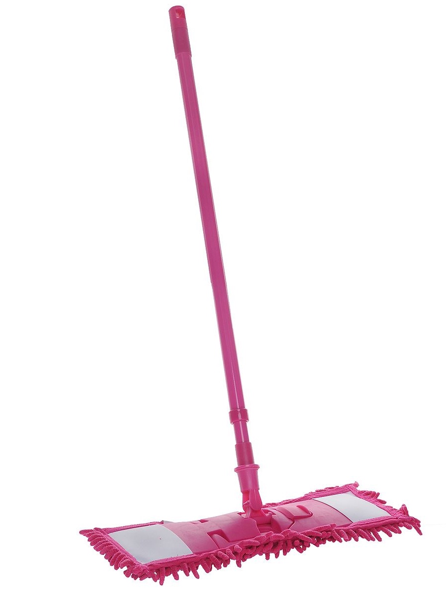 Швабра пластиковая с микрофиброй 43*12 ручка телескоп. 130см