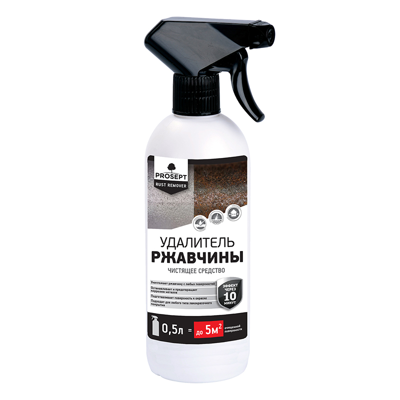Удалитель ржавчины концентрат 1:2 0,5л PROSEPT RUST REMOVER