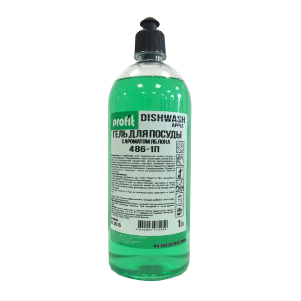 Гель для посуды с ароматом яблока 1л PROFIT 486-1П