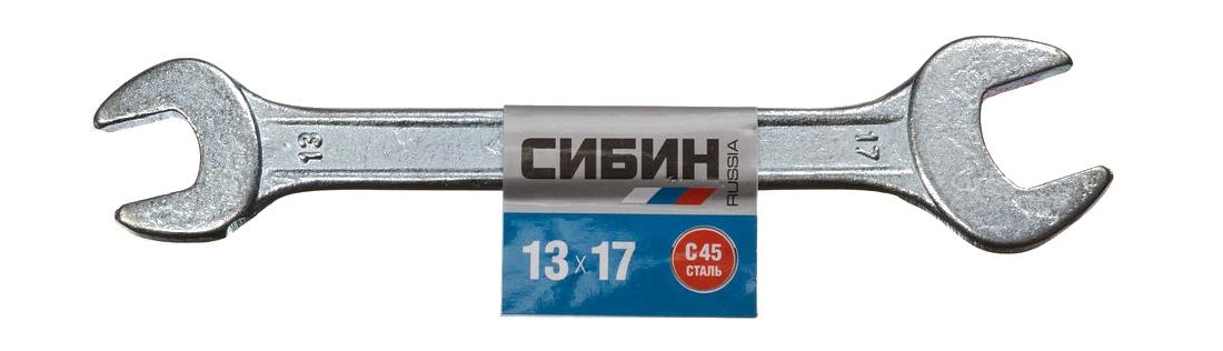 Гаечный рожковый ключ 13x17мм СИБИН 27014-13-17 