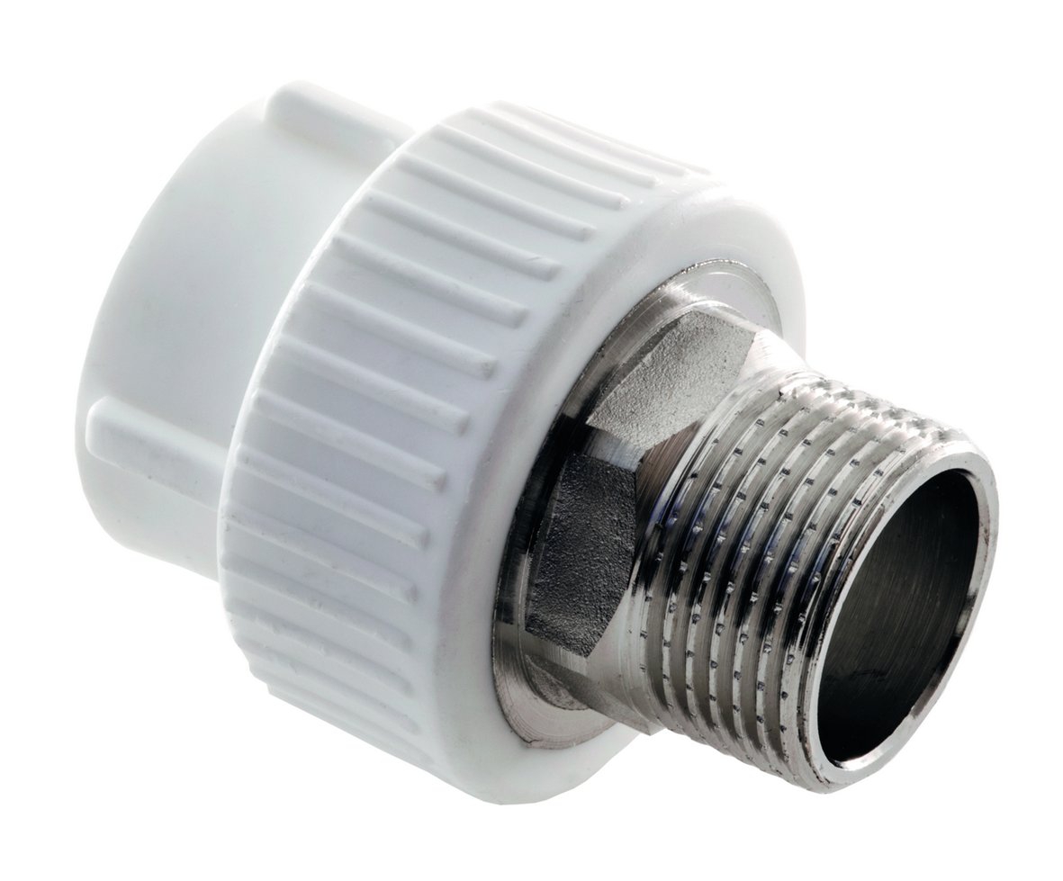 Муфта PP-R с наружней резьбой белая 20мм х 1/2" RTP 31324