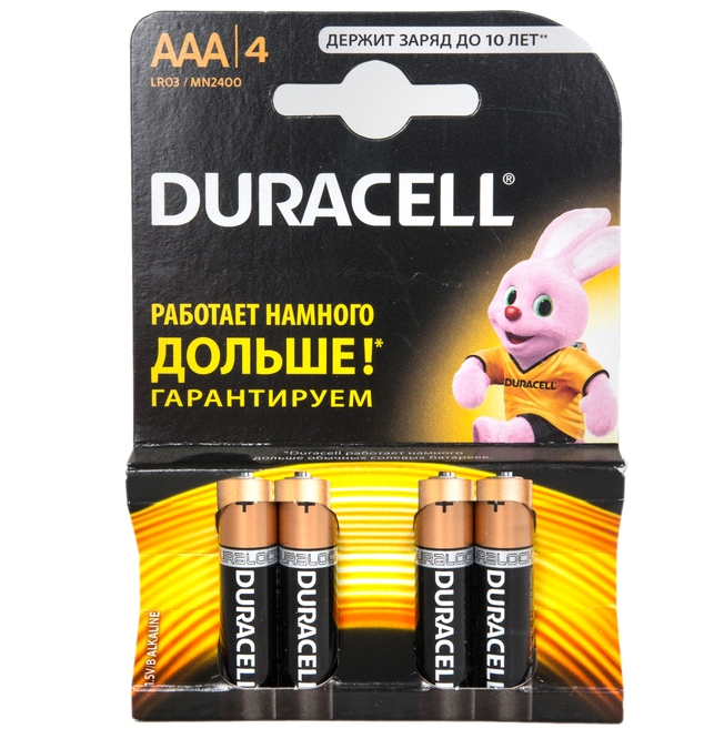 Батарейка Durasell LR03-4BL AAA