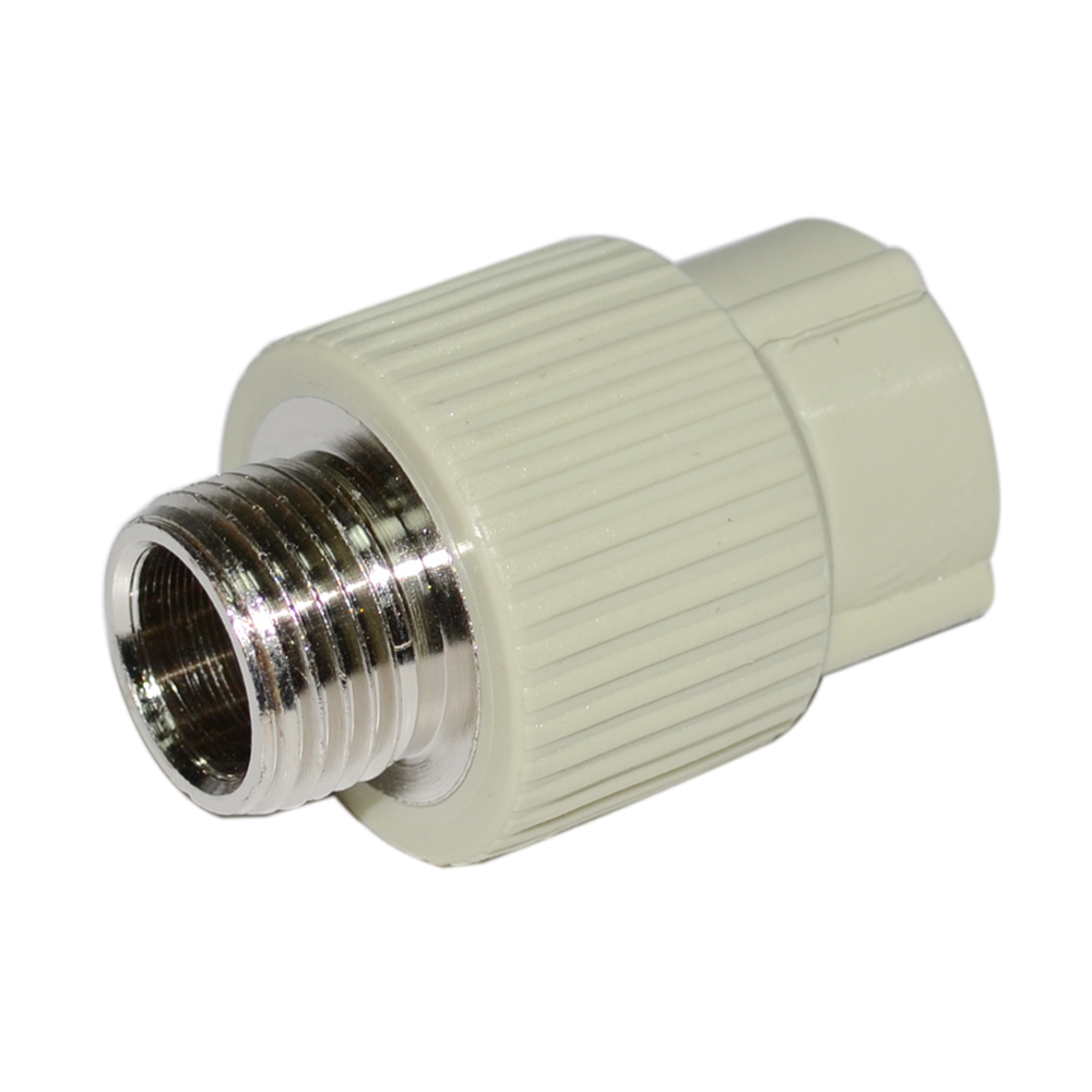 Муфта PP-R с наружней резьбой серая 20мм х 1/2" RTP 37220