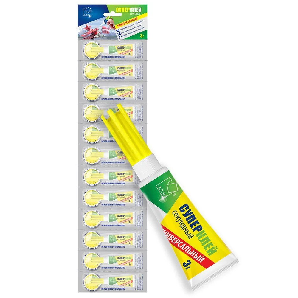 Клей секундный прозрачный 3г ADM