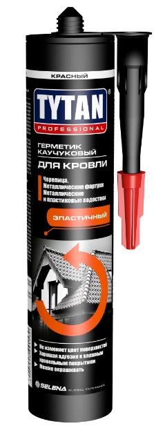 Герметик каучуковый для кровли красный TYTAN 310мл 91530