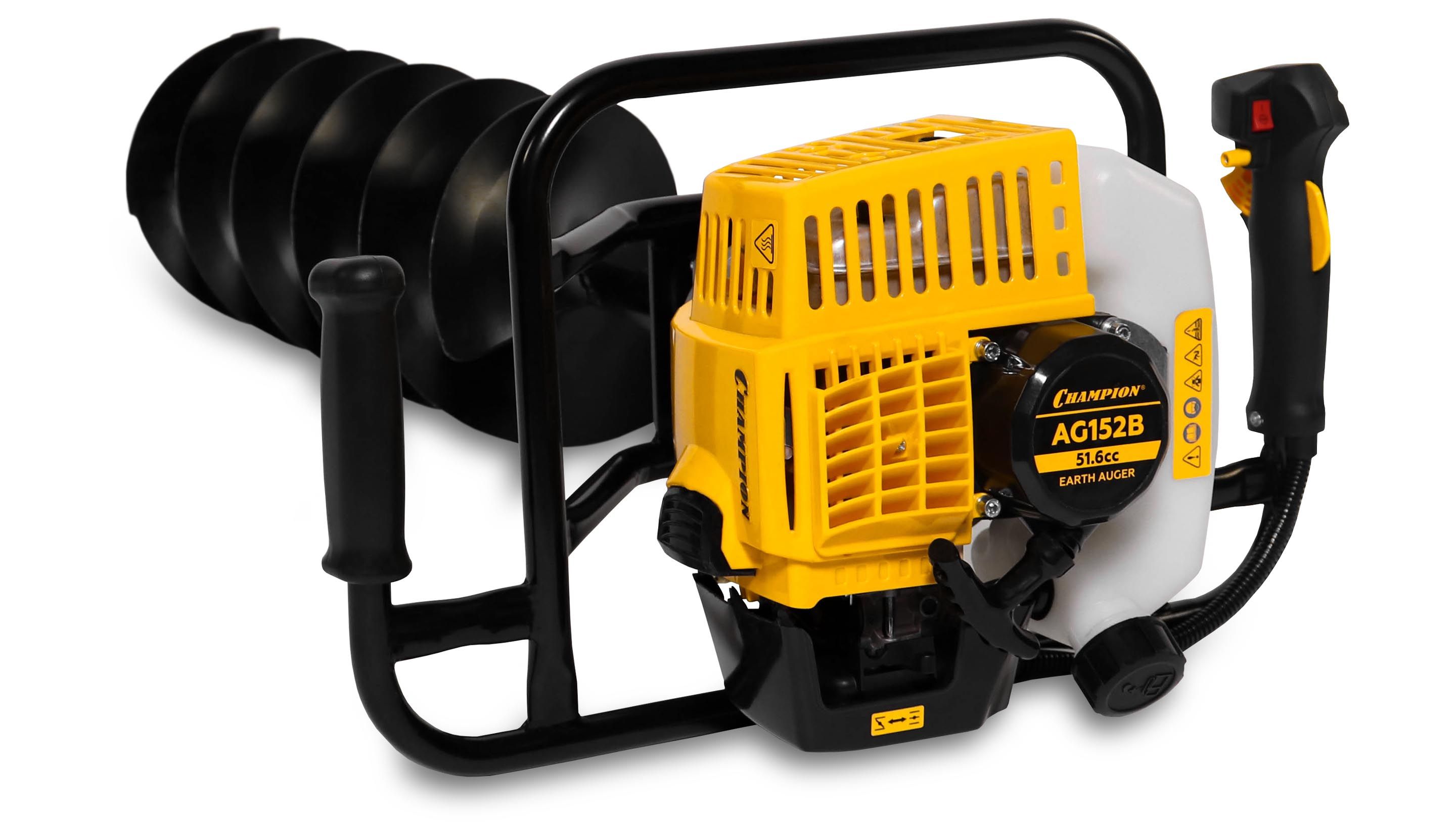 Мотобур CHAMPION AG152B (1,46кВт, 51,6см3, 9,2кг)