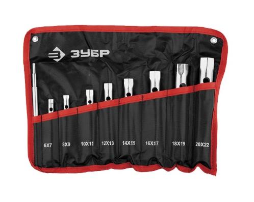 Набор ключей двухсторонних торцовые-трубчатые 9 предметов 6-22мм ЗУБР МАСТЕР 27162-H9