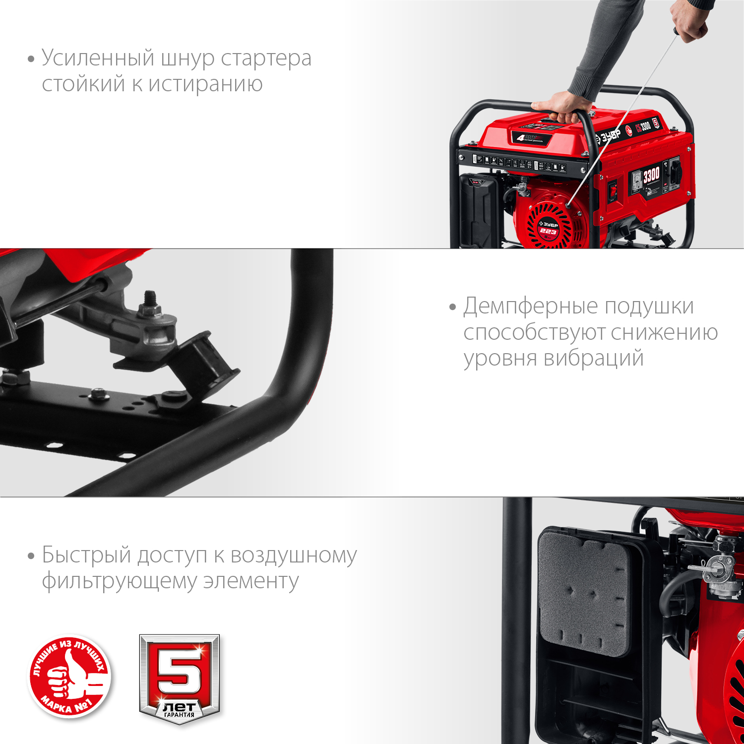 Генератор бензиновый ЗУБР СБ-3300 3,3 кВт