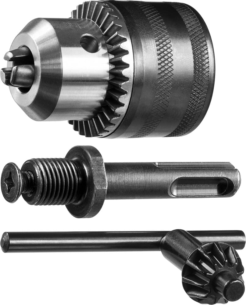 Набор Патрон ключевой 13мм, SDS+ адаптер, ключ для патрона, посадочная резьба 1/2" ЗУБР 29081-H3
