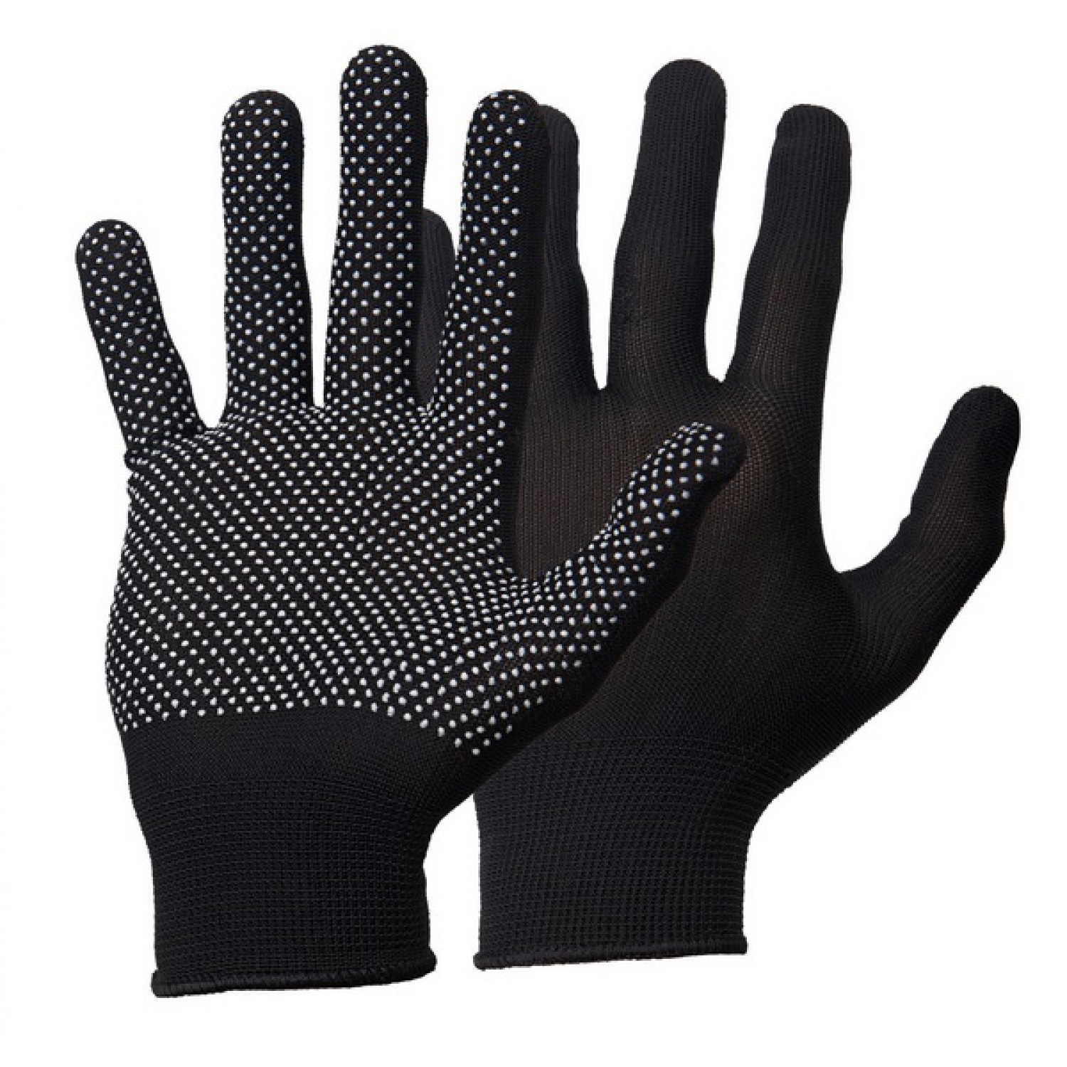 Перчатки нейлоновые с ПВХ микроточка, размер 8(S), черные 520-ТЭ