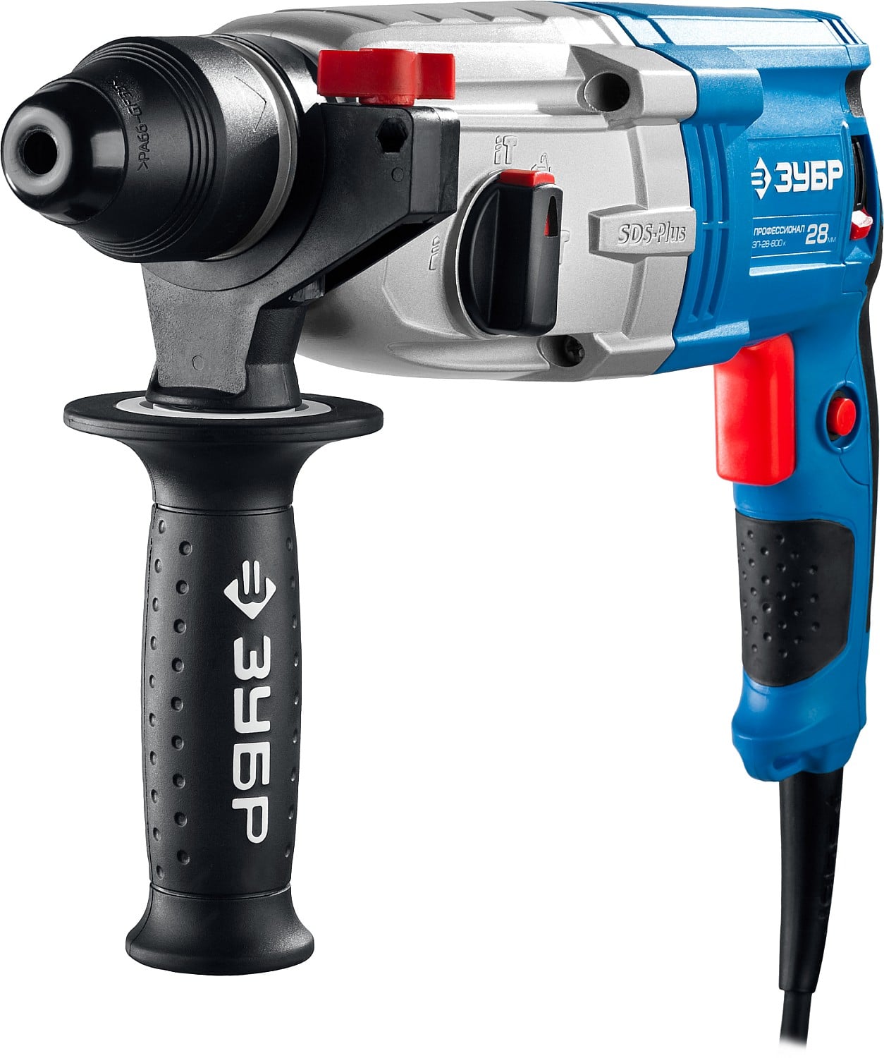Перфоратор SDS-plus, реверс, 3,2Дж, 0-1200об/мин, 0-4800ударов/мин ЗУБР ЗП-28-800 К 63627