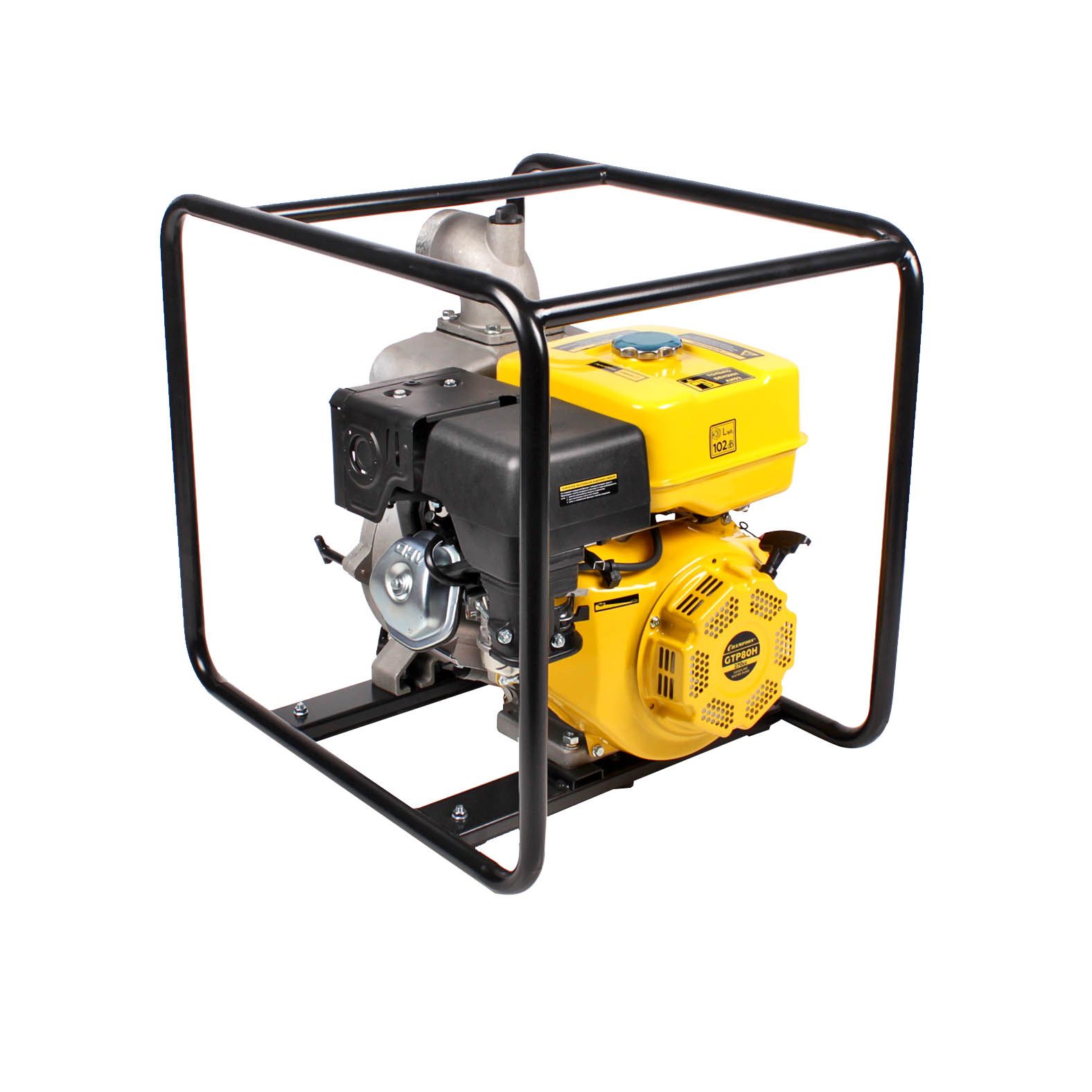 Мотопомпа CHAMPION GTP80H (сильнозагрязненная вода 1300л/мин 8/26м UP177 OHV 9лс 53кг 3")