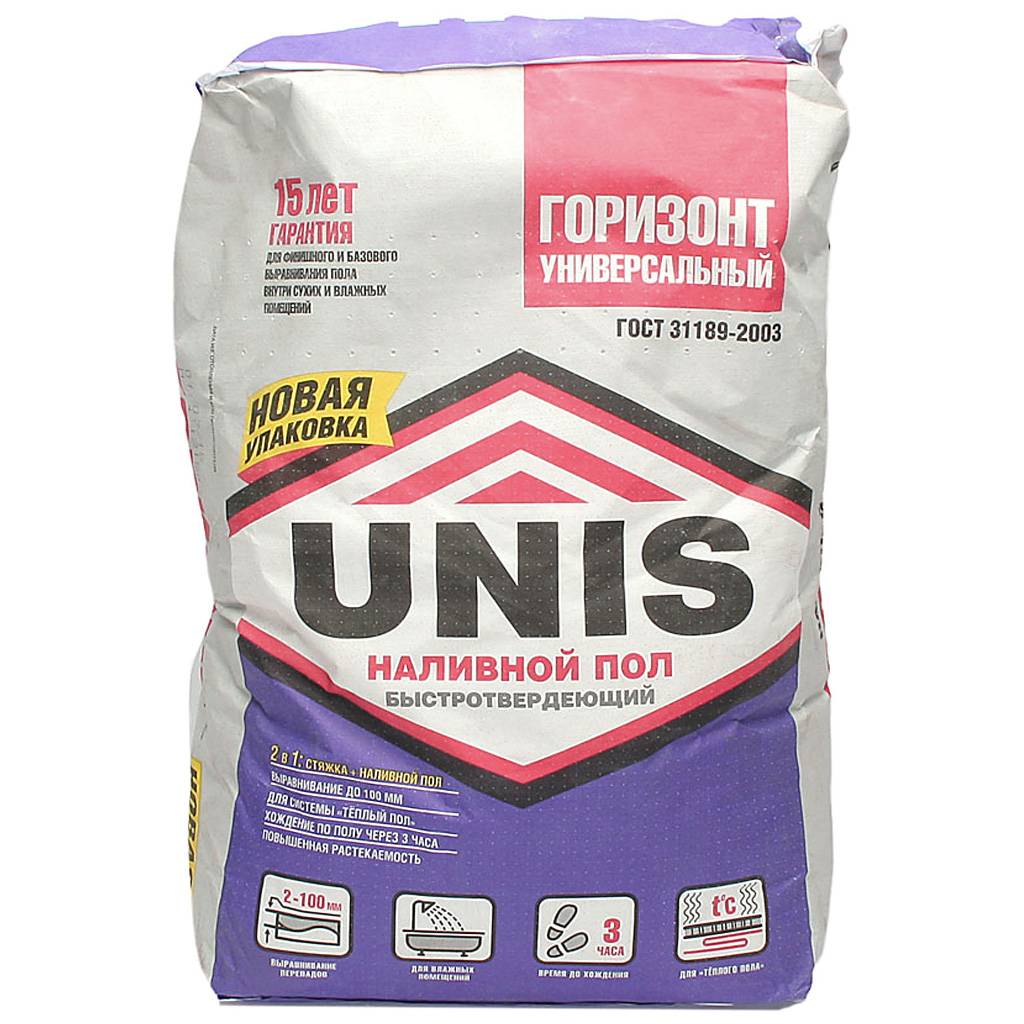Наливной пол 20кг ЮНИС Горизонт универсальный