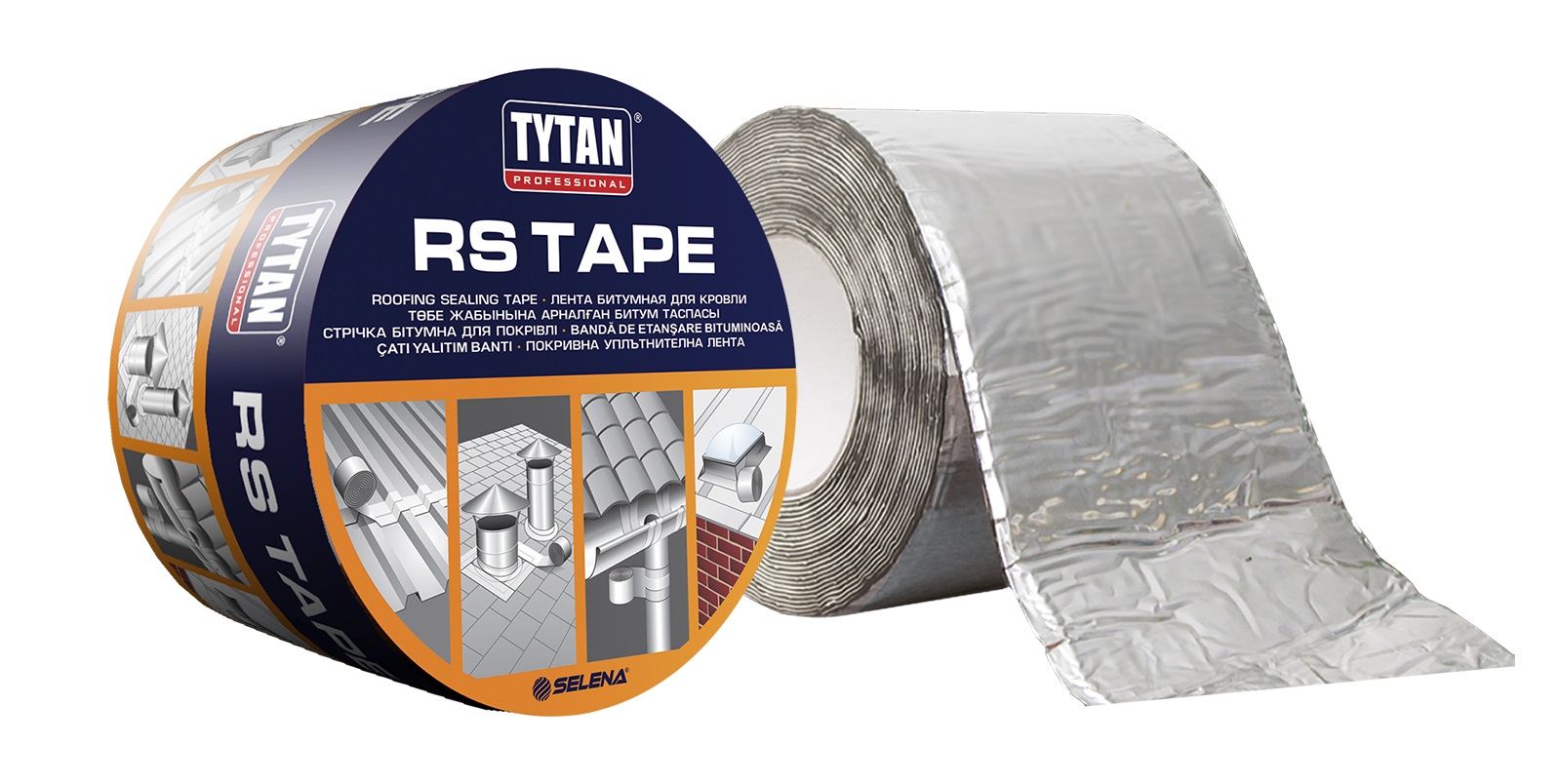 Лента битумная для кровли TYTAN Professional RS TAPE алюминий, 10см х 10м